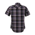thumbnail image 2 of Coevals Club Men's Western Plaid Pearl Snap Buttons Two Pockets Casual Short Sleeve Shirts (Purple Gray #14 S), 2 of 4
