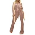 thumbnail image 2 of Ashirexll Womens 2 Piece Outfits, Womens Winter Sets, Fashion Pocket Round Neck Casual Long Sleeve Sweatshirt and Pant Comfortable Set, 2 of 6
