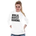 thumbnail image 4 of Worlds Okayest Grandma Funny Cute Women's Long Sleeve T Shirt Brisco Brands L, 4 of 6
