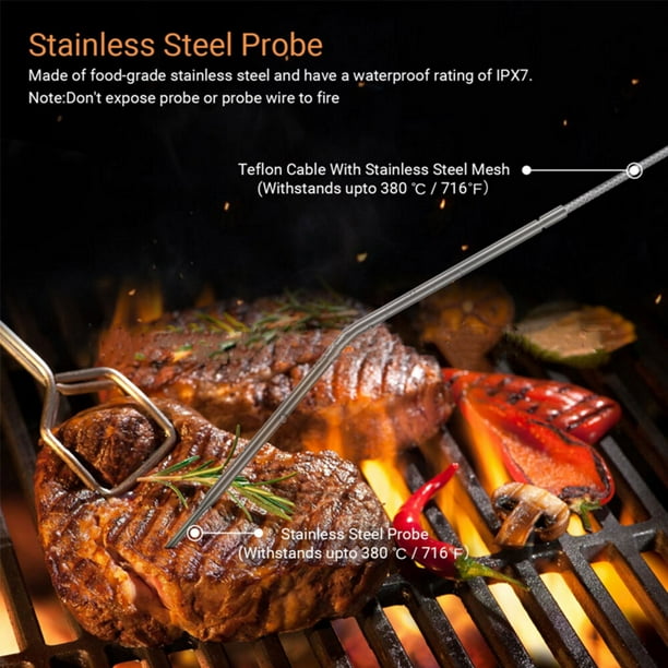 INKBIRD IBT-6XS 6 ProbesDigital Meat Thermometer 150ft Bluetooth With Magnet  Cooking Food Kitchen BBQ Probe Water Milk Oil Oven - AliExpress