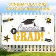 thumbnail image 4 of Graduation Decoration 2026 Banner Congrats Grad Black and Gold 2026 Party Supplies - Class of 2026 Banner for Graduation Decor (45X78 Inches), 4 of 8