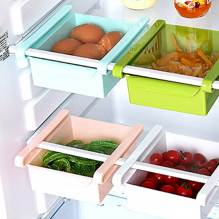 Fridge Under Shelf Storage Holder Container Home Refrigerator Under Shelf  Tray Space-Saving Drawer Kitchen Organizer Accessories