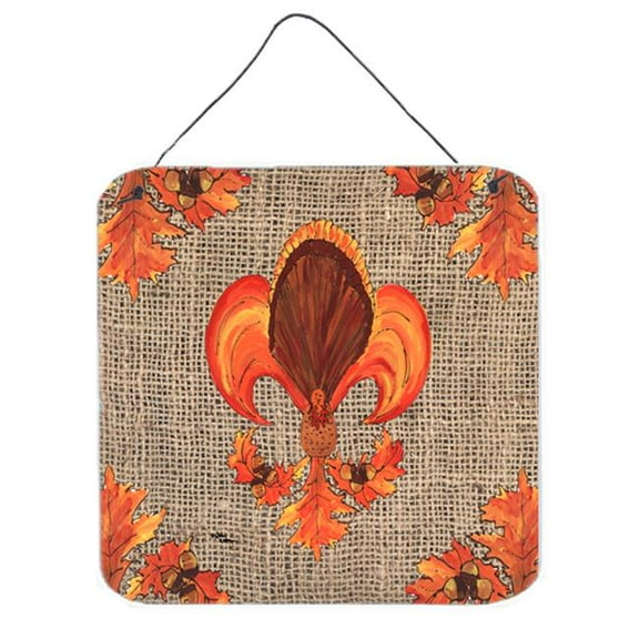 Thanksgiving Turkey Fleur De Lis Aluminium Metal Wall Or Door Hanging Prints