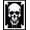 Black White, Pattern 3, variant on ODIKA Skull Graphic Beast Gothic Streetwear Motif Pixel Frame Dorm Stain Resistant Low Profile for Room, Small Living Apartment