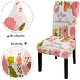 thumbnail image 3 of Parson Chair Covers Stretch Washable Plaid Spring Wildflowers Dining Chair Slipcovers Pink Spandex Removable Chair Protectors Covers for Banquet Ceremony Wedding,Set of 4, 3 of 6