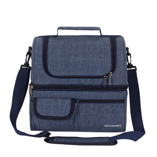 TFixol Bolsa térmica con aislamiento de doble compartimento, impermeable, bolsa de almuerzo a prueba de fugas