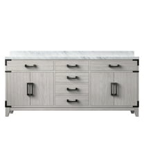 Laurel 72 in W x 22 in D White Oak Double Bath Vanity and Carrara Marble Top