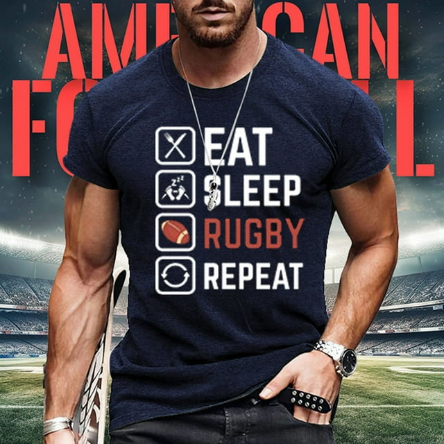 T-shirt de Rugby pour Hommes Fans de Sports Haut Décontracté - Tenues de Football Rétro pour Hommes T-Shirt d'Athlètes