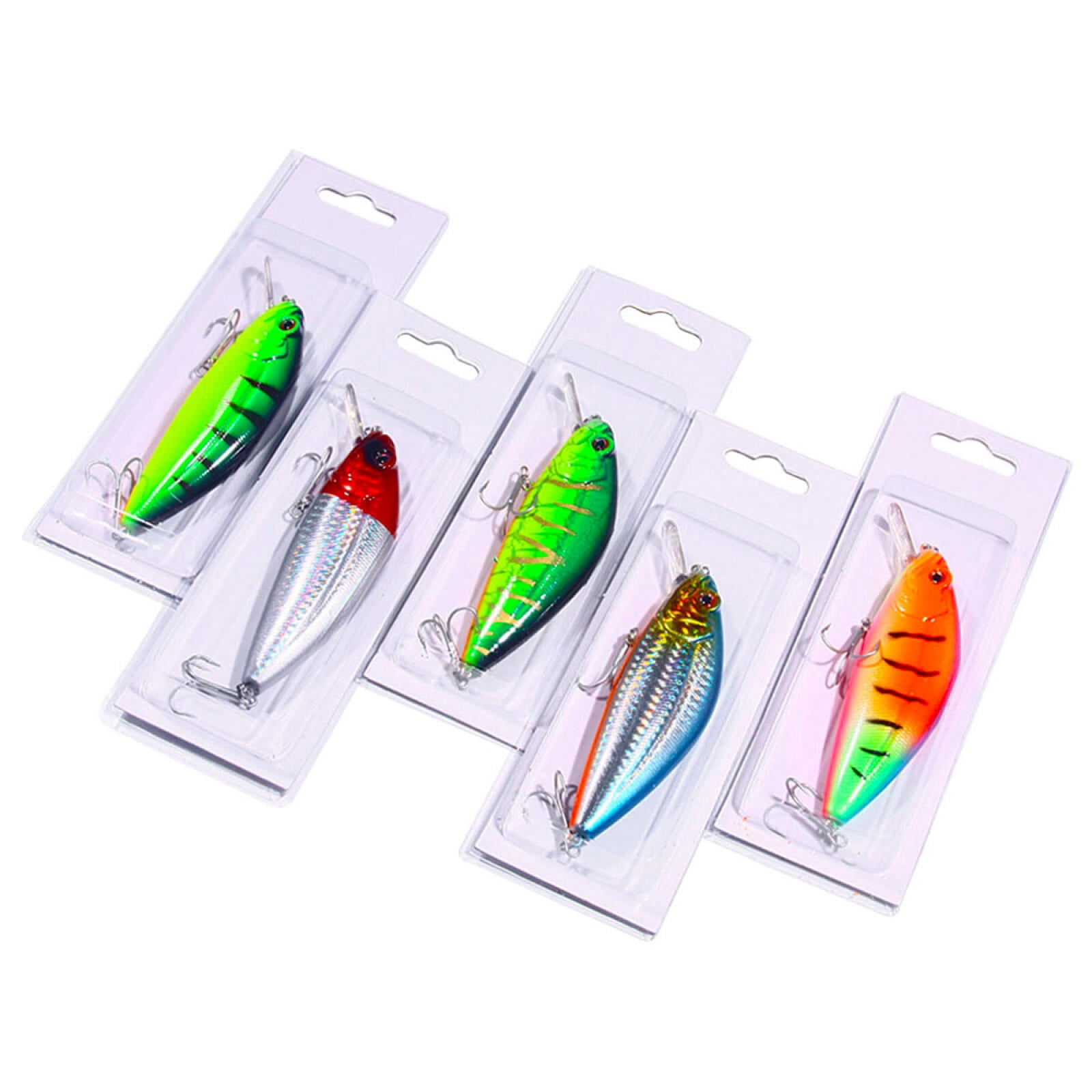 HENGJIA Fishing Lures, Jerkbait for Bass Fishing Minnow Lure Set with Boxes, Fishing Plugs Sink Slowly Hard Baits Long-Distance Casting Swimbaits for Trout Bass Perch Fishing,5pcs