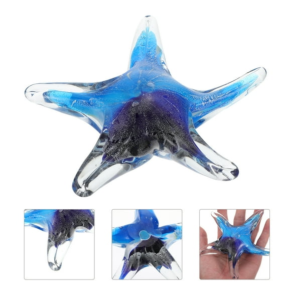 Vosrea Glass Figurine Handmade Style Glass Sculpture Collectibles Hand Blown Art Glass Sea Animals Marine Life Nautical Home Decor Sky- Blue Vintage Decor Wedding Decor
