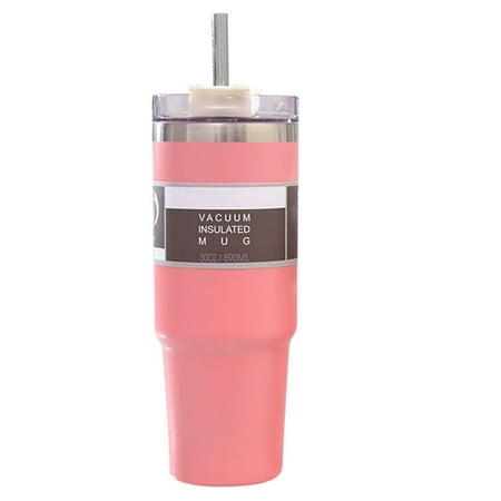

STEADY Thermos-Cup With Straw Water Bottle 304 Stainless Steel Thermos-Bottles Coffee Pitcher - Pink