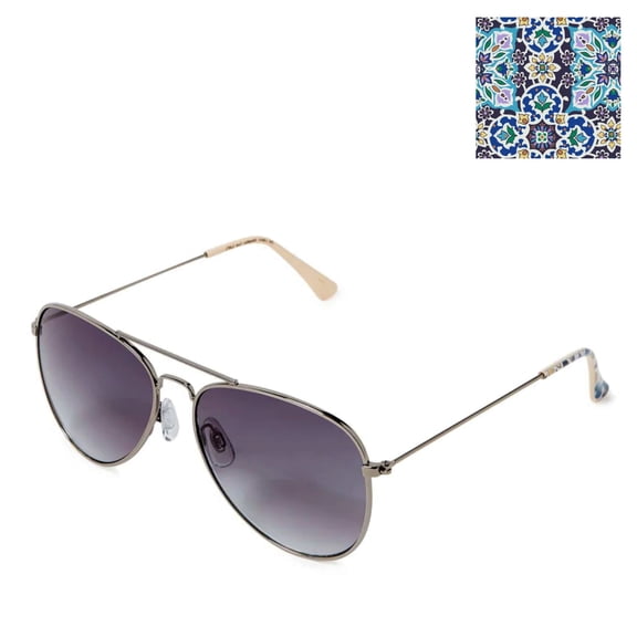 Vera Bradley Women's Metal Frame 55mm Aviator Sunglasses (Beige)