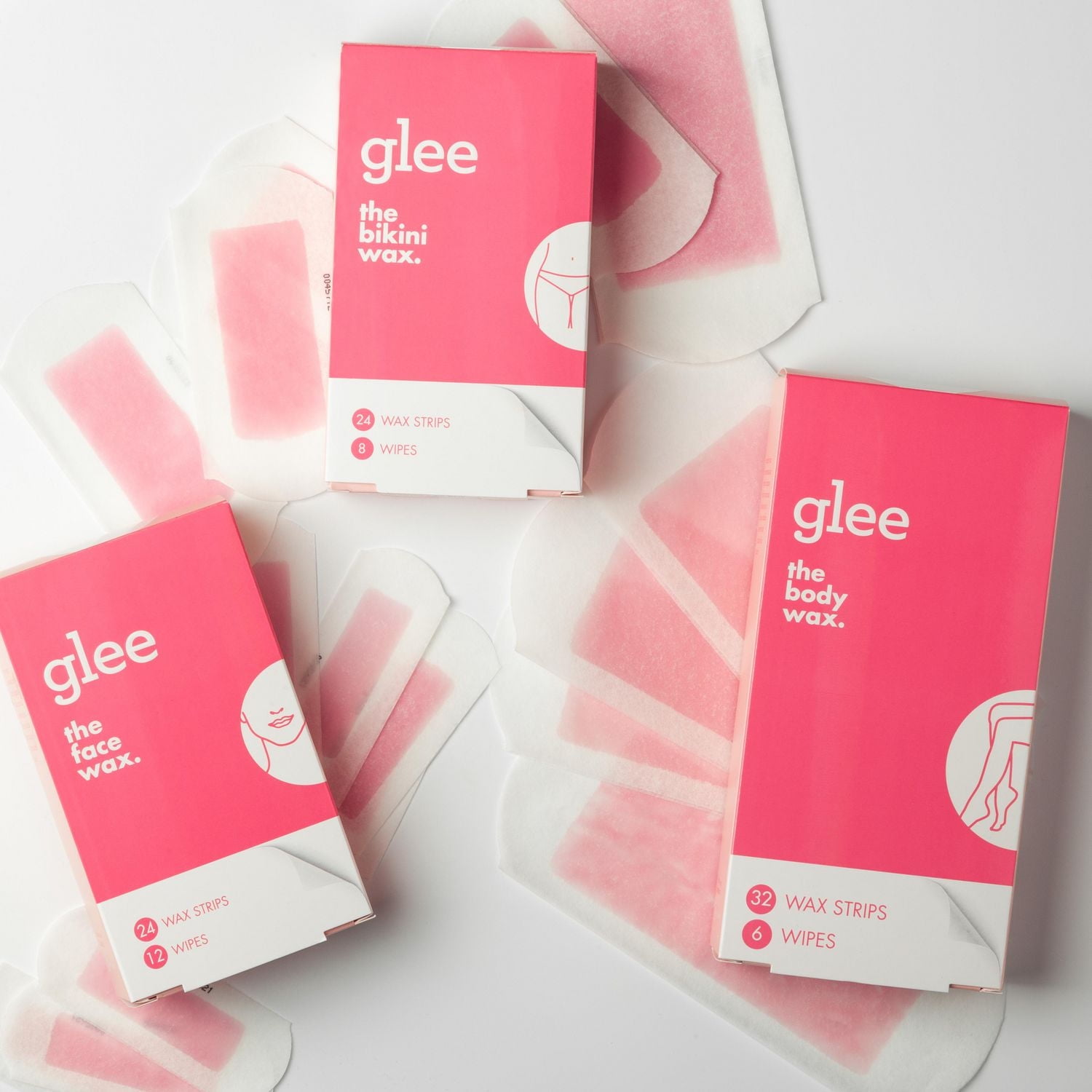 Bandes d’épilation à la cire pour le visage glee, 24 unités 24 unités