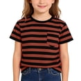thumbnail image 5 of Kids Tshirt Short Sleeve Striped T Shirts with Pocket Fashion Tops Tees Tops for Boys, Size 2-13 Years, 5 of 5