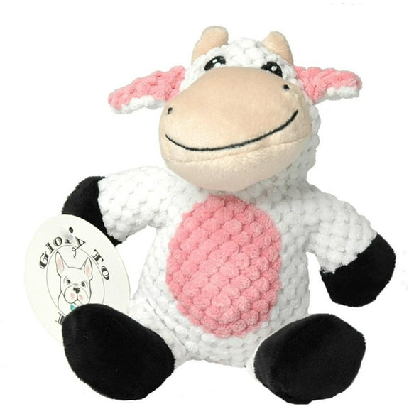 Glory To Dog Barnyard Cow Plush and Squeaker Dog Toy