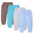 thumbnail image 3 of KYAIGUO Toddler Kids Boys Girls Active Athletic Pants Solid Color Jogger Sweatpants Thickened Jogger Pant with Pockets Warm Casual Trousers for Autumn Winter 1-13T, 3 of 9