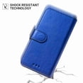 thumbnail image 5 of Wallet Case for Samsung Galaxy S25, 3 Card Slots Holder Wrist Strap Shockproof Protective Stand Soft PU Leather Magnetic Closure Women Men Folio Flip Phone Cover for Galaxy S25, Blue, 5 of 7