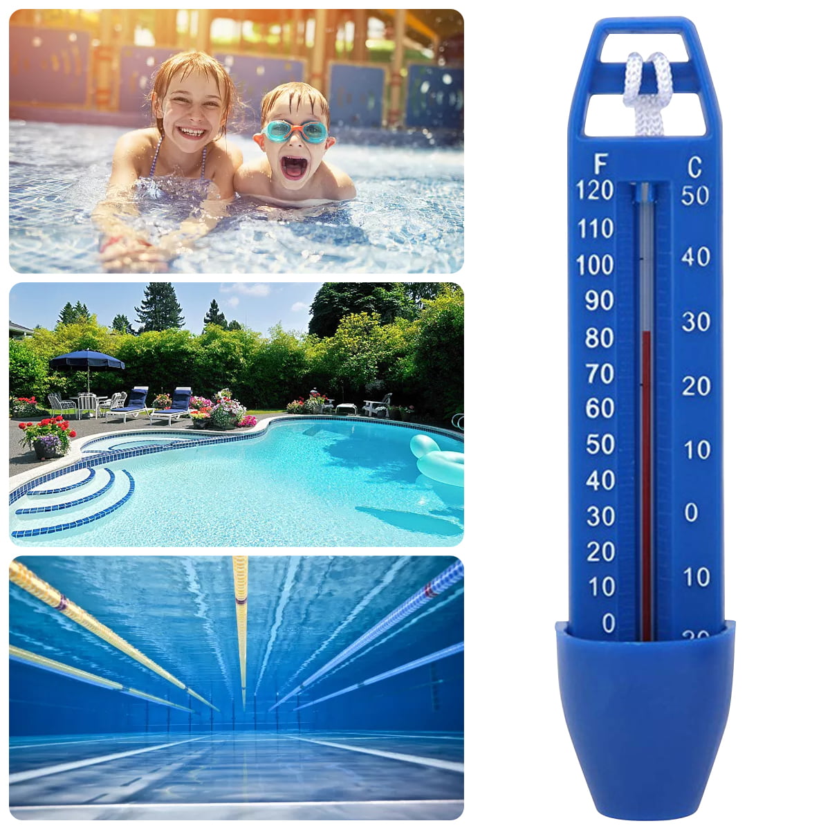 Pool Thermometer Sinking for Outdoor & Indoor Swimming Pool Spas,Hot Tubs Bath Water U/C Large Floating Pool Thermometer Water Thermometers 
