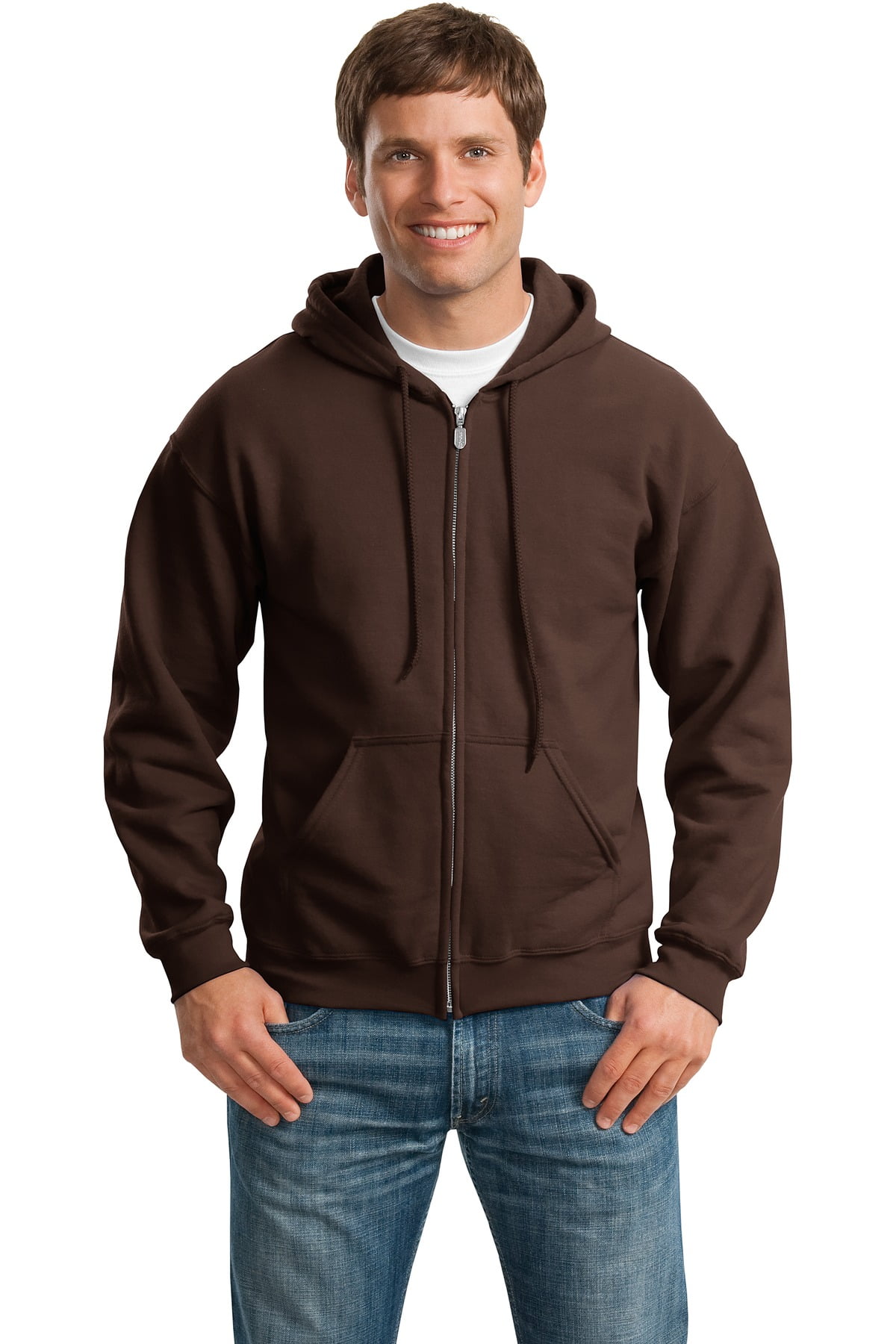gildan zip hoodie braun