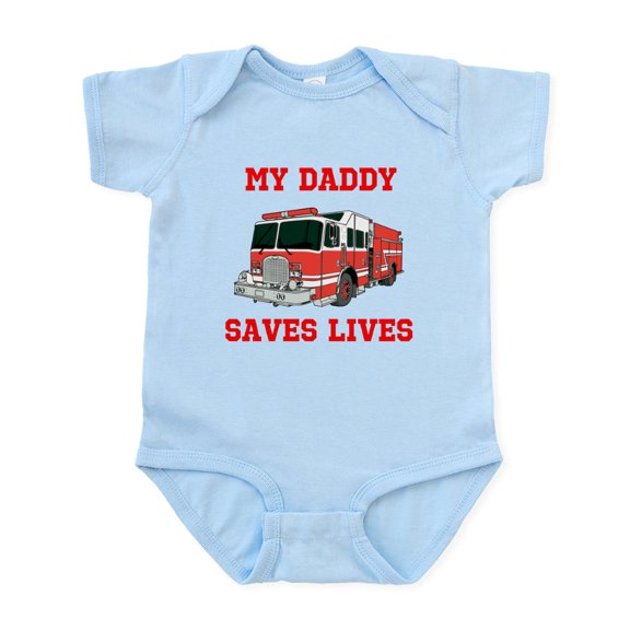 CafePress - My Daddy Saves Lives Body Suit - Baby Light Bodysuit, Size Newborn - 24 Months