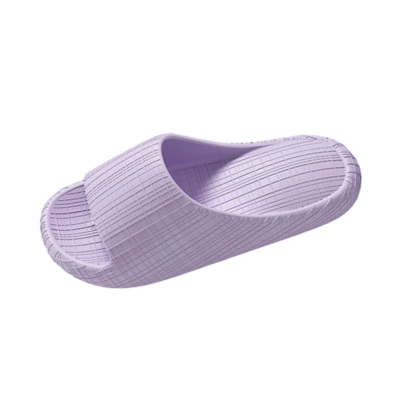 Vhkiploz Summer House Thick Slides for Women Grid Embossed Platform Cloud Slides for Bathroom Beach Open Toe Soft Slippers for Indoor Outdoor