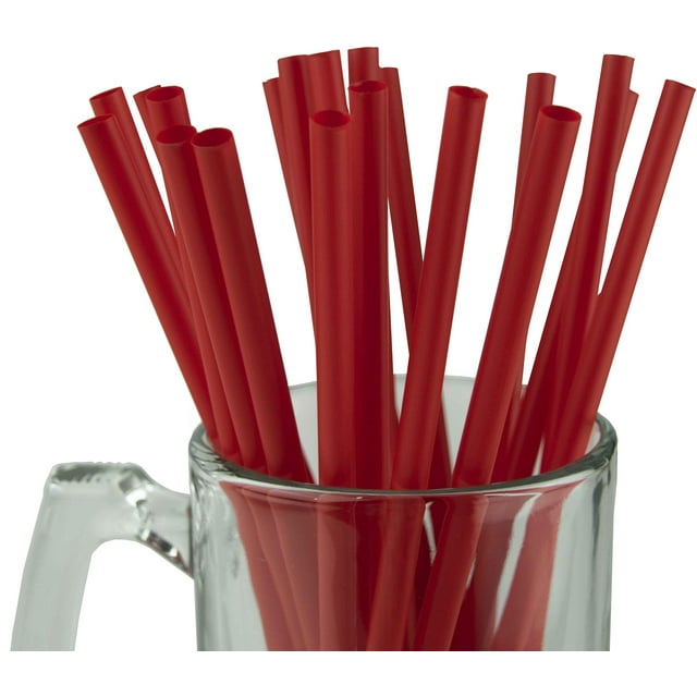 Lot de 250 Pailles en Plastique Non Enroulables Sans BPA (Rouge - 10 Pouces X 0.28 Pouces)