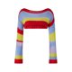thumbnail image 1 of VISgogo, suéter de punto a la moda para mujer, Tops cortos de manga larga de Color a rayas en contraste, jerséis salvajes informales de primavera VISgogo  moda, 1 of 9