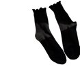 thumbnail image 4 of Calcetines Blancos con Borde en las Orejas para Mujer ENTASSER Calcetines de Longitud Media, 4 of 6