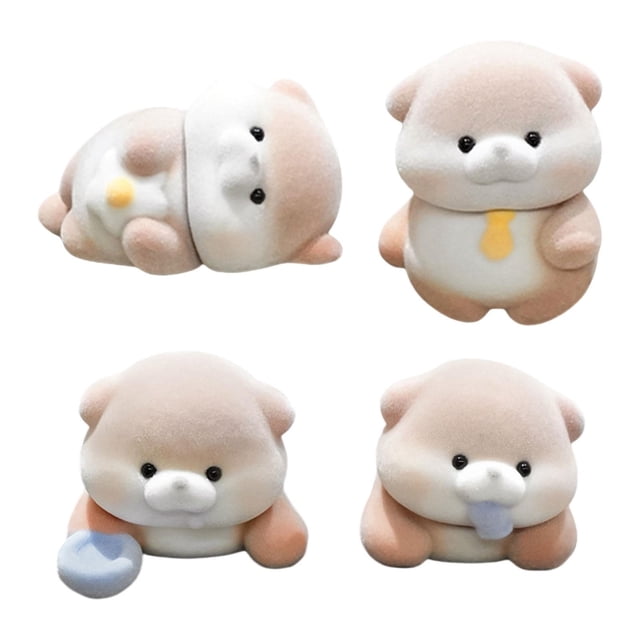 2 estatuas pequeñas de nutria para monitor de computadora, decoración, multifunción, adorables y divertidas. Estilo C