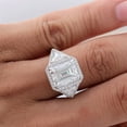 thumbnail image 6 of Bow Jewel 14K White Gold Plated 1.97 Ct Modern Elongated Emerald Cut Diamond Ring - Stunning Vintage Style East West Diamond Wedding Halo Ring for Women - Retro Inspired Engagement Jewelry for Her, 6 of 9