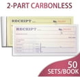 thumbnail image 3 of 6 Pack Receipt Book with Carbon Copies, Money and Rent Receipt Book 2 Part Carbonless, 2-3/4" x 6-1/2" Receipt Book for Small Business, 50 Sets per Book, 3 of 5