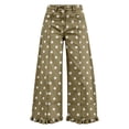 thumbnail image 6 of Wide Leg Jeans for Women High Waisted Ruffle Hem Jeans Lightweight Polka Dot Loose Casual Denim Pants Travel Vacation Outfits, 6 of 7