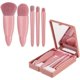 thumbnail image 1 of 5 pcs Portable Makeup Brushes Set with Mirror Box Mini Cosmetic Brushes Travel Makeup Brushes Powder Foundation Blush Portable Makeup Brush, 1 of 5