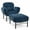 Blue, variant on MCombo Modern Accent Chair with Ottoman, Living Room Chairs with Removable and Washable Cushion, Chenille Upholstered Leisure Sofa Chair for Bedroom Office 4071