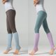 thumbnail image 5 of Calcetines hasta la rodilla latinos de punto acanalado para mujeres y niñas, calentadores de piernas con estribo de danza de Ballet, 5 of 5