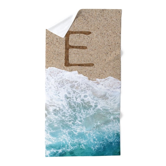 CafePress - LETTERS IN SAND E - Large Beach Towel, Soft 30"x60" Towel with Unique Design