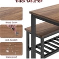 thumbnail image 4 of Dining Table Set for 4, Kitchen Table with 2 Chairs, Bench with Storage Rack, 4 Pieces Dining Room Table Set for Small Place, Apartment, Kitchen, Black, 4 of 6