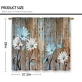 thumbnail image 2 of Blue Farmhouse Flower Kitchen Curtains Wooden Barn Plank Small Short Cafe Window Curtains Rustic Butterfly Country Spring Farm Bathroom Drapes Treatment Tier Curtains 2 Panels (27.5x36 Inch), 2 of 6