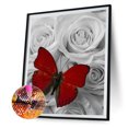 thumbnail image 2 of Wdftyju Kit de póster de rosa mariposa 5D con pintura de diamante de taladro redondo completo (E1039) Wdftyju 6uw4de3zk6af1fw1D01, 2 of 9