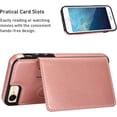 thumbnail image 4 of Card Slot Holder Wallet Case for iPhone 7/8/SE 2020, Premium PU Leather Case Kickstand with Hidden Magnetic Closure Flip Durable Protective Cover for iPhone 7/8/SE 2020 - Rose Gold, 4 of 14