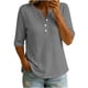 thumbnail image 2 of Neewe Womens Plain V Neck Button Dressy Casual Summer Short Sleeve Button Down Shirts Business Work Tops, 2 of 6