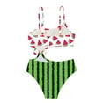 thumbnail image 3 of Zszcpp Two-Piece Swimsuits Toddler Girl Spaghetti Strap Split Bathing Suits Adjustable Cute Watermelon Print Top Bottoms Swimwear Holiday Swimsuit Sets, 3 of 5