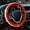 Red White Diamonds, variant on Universal Fit 15 Inch Car Steering Wheel Cover, Diamond Leather Rhinestone Bling Protector for Women, Crystal Sparkly Auto Accessories Interior
