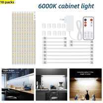 10-Piece Under Cabinet Lights, Flexible Led Strip, 16.4ft, 6000K Daylight White