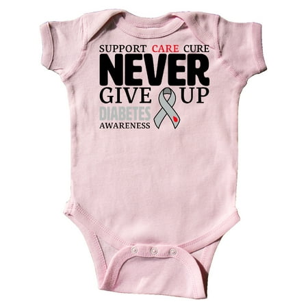 

Inktastic Support Care Cure- Never Give Up- Diabetes Awareness Gift Baby Boy or Baby Girl Bodysuit