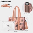 thumbnail image 5 of Teacher Tote Bag,Pink Football and Drinks Pattern Teacher Utility Tote Bag,Large Work Tote Bags for Women with Multiple Pockets,Top Zipper Closure,13.8x10.6x6.7 Inch, 5 of 5