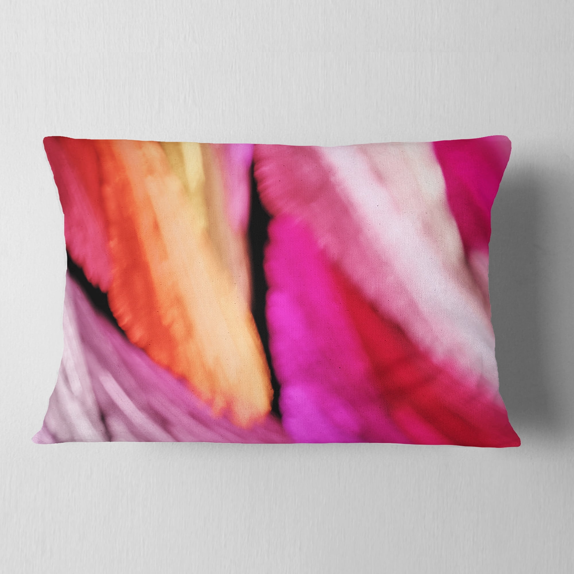 Designart Red Vibrant Brushstrokes - Abstract Throw Pillow - 12x20