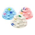 thumbnail image 3 of (Color rosa) Juguetes para gatos 2 en 1, juguete de laberinto para gatos de 4 capas, juguete de bolas de juego para gatos gatitos, juguete interactivo para gatos con hierba gatera, campanas y plumas, 3 of 5