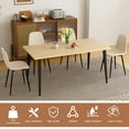 thumbnail image 5 of Dining Sets 63-inch Farmhouse Industrial Dining Table Set with 4 Beige Dining Chairs, Rust-Resistant Iron Legs, Rectangular Kitchen Table for Dining Room & Patio(4 Chairs),Kitchen Sets, 5 of 14