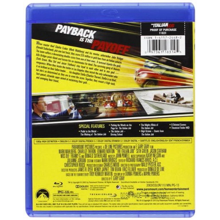Paramount, The Italian Job Blu-Ray, PG-13 Action & Adventure